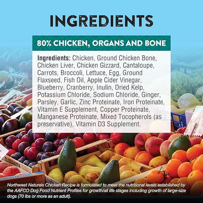 Northwest Naturals Freeze-Dried Chicken Dog Food - Bite-Sized Nuggets - Grain-Free, High-Protein, Raw Diet, Human-Grade Ingredients, All Natural, Healthy & Nutritious, Made in USA, 12 Oz (Pack of 2)