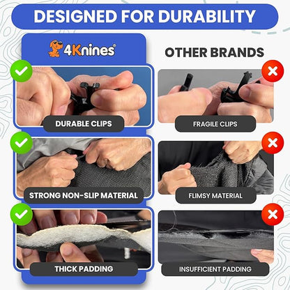 4Knines Split Cargo Liner for SUV – For Dogs & Pets, Heavy-Duty, Waterproof Trunk Mat & Cargo Cover – Fits 60/40 Split Bench & Armrest Pass-Through – Machine Washable, Non-Slip, Durable (Small, Beige)