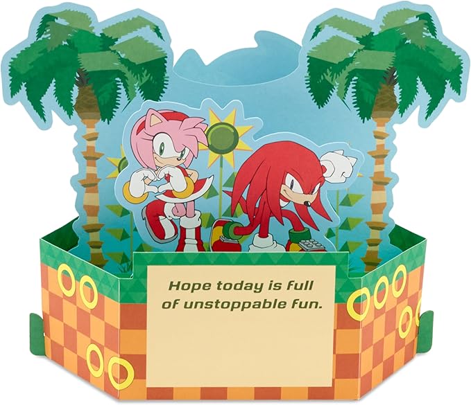 Hallmark Paper Wonder Sonic the Hedgehog Pop Up Card (Let the Good Times Roll) for Birthdays, Graduation, Congratulations