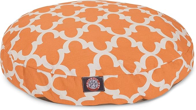 Peach Trellis Large Round Indoor Outdoor Pet Dog Bed With Removable Washable Cover By Majestic Pet Products