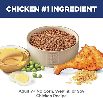 Hill's Science Diet Adult 7+ No Corn, Wheat or Soy Dry Cat Food, Chicken, 7 lb. Bag