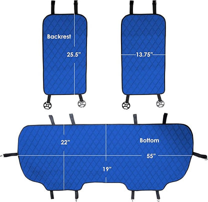 FH Group Car Seat Cushion Neosupreme Automotive Seat Cushions - Universal Fit, Rear Car Seat Cushion, Car Seat Cushions With Non-slip Silicone Backing for SUV, Sedan, Van Rear Set Blue
