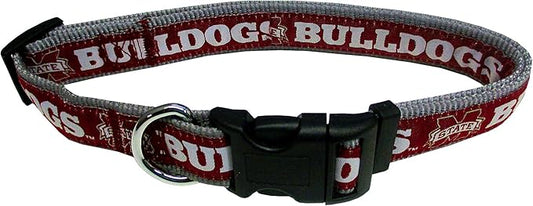 Pets First Collegiate PET Collar OLD VERSION Mississippi State Bulldogs Dog Collar, Size Small. Best Sports Team Color for Dogs & Cats. A Shiny & Colorful Dog & Cat Collar Licensed by The NCAA