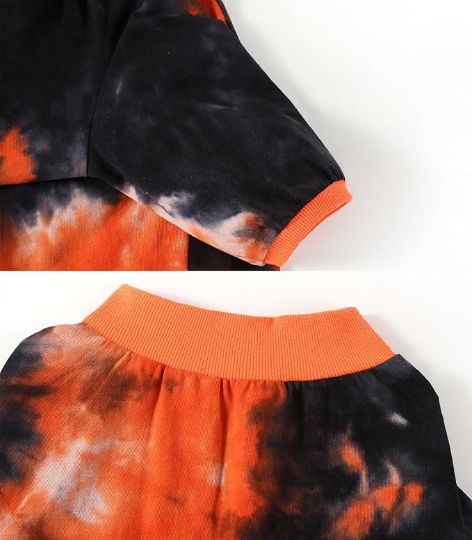 Dog Cotton Black Orange T-Shirts Soft and Stretchy Dog Shirt Pajamas Pets Clothes for Medium Dogs(Medium Black)
