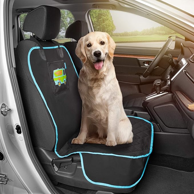Scooby Doo Dog Car Seat Cover for Front Seat – Dog Seat Protector with Storage Pocket, Heavy Duty Oxford Fabric with Non-Slip Stitching, Interior Covers for Auto Truck Van SUV
