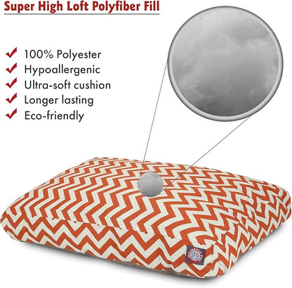 Majestic Pet Chevron Rectangle Dog Bed Washable – Non Slip Comfy Pet Bed – Crate Bed with Removable Washable Cover – Kennel Bed for Sleeping, Polyester Fiber, X-Large, Burnt Orange