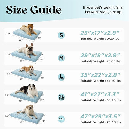 LE SURE Cooling Dog Bed, XL Q-Max>0.5 Cooling Mat with Removable Washable Cover, Breathable Orthopedic Egg Crate Foam Non-Slip Summer Pad for Extra Large Active/Senior/Long-Haired Pets, 41x27 Inch