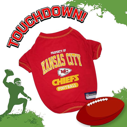 NFL Kansas City Chiefs Dog T-Shirt for Pets, Size X-Large. Officially Licensed Pet Shirt with Team Logo, Soft Stretchable Comfort Fit Apparel for Dogs & Cats