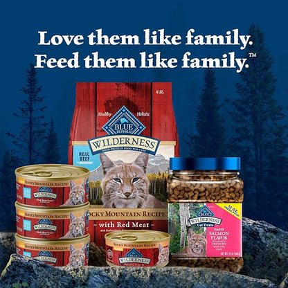 Blue Buffalo Wilderness Adult Dry Cat Food, Rocky Mountain Recipe, Chicken-Free & Grain-Free Recipe Made with Natural Ingredients, Red Meat, 4-lb Bag