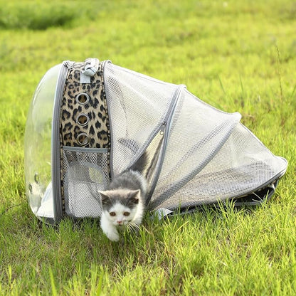 Pet Carrier Backpack Expandable for Cats and Small Dogs, Breathable Anti-Collapse Design, Airline Approved Travel Backpack for Hiking and Outdoor Use (Back Expandable-Animal)