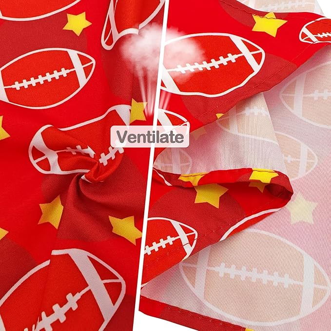 7 PCS Football Dog Bandanas for Large Dogs Breed 33 Inch Sewing Hemming Dog Bandanas Print One Side XL Drool Bibs Game Day Grooming L