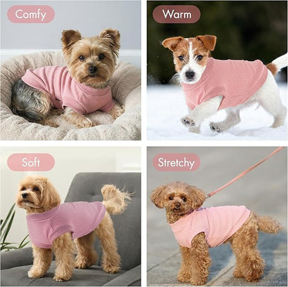 3 Pack Dog Shirt for Small Supplies Functional Waffle Dog Clothes Warm Soft Sweatshirt Outfit for Dogs Cats Pet Apparel