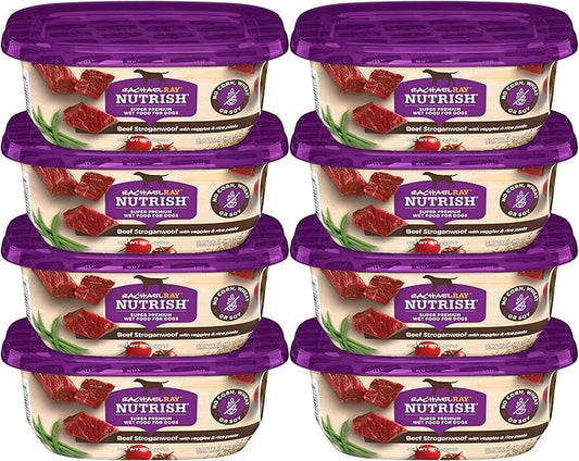 Nutrish Wet Dog Food Tubs, Beef Stroganwoof Recipe, 8 Ounce Tub (Pack of 8) (Rachael Ray)