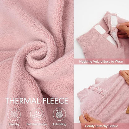 cyeollo Dog Pajamas Fleece Dog Pjs for Medium Dogs Onesie Stretchy Warm Winter Cold Weather Coat Doggie Clothes Jumpsuit Pet Outfits, Pink XXL