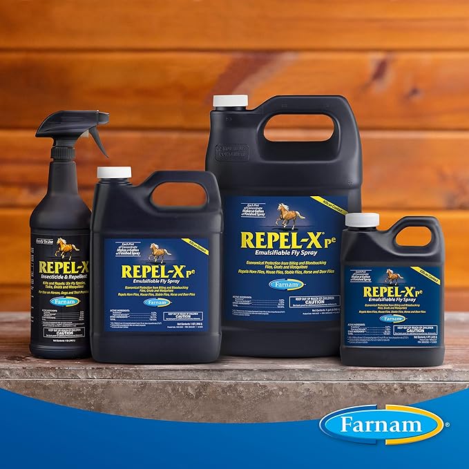 Farnam Repel-X pe Concentrated Fly Spray for Horses, Just Add Water 16 Ounces (Pack of 2)