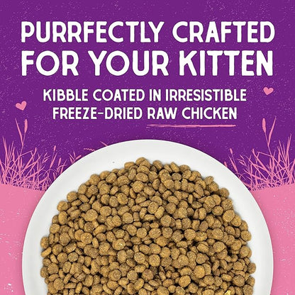 Stella & Chewy's Raw Coated Premium Kibble Cat & Kitten Food – Grain Free, Protein Rich Meals – Cage-Free Chicken for Kittens Recipe – 2.5 lb. Bag