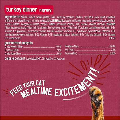 Friskies Purina Gravy Wet Cat Food Variety Pack,Prime Filets Meaty Favorites - 5.5 oz. Cans,(Pack of 48)