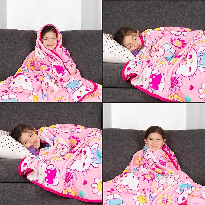 Franco Kids Bedding Super Soft Plush Throw Blanket, 62 in x 90 in, Hello Kitty