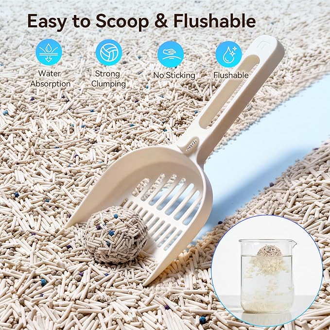 Meowant Mixed Cat Litter, 5-in-1 Natural Bentonite Tofu Clumping Cat Litter, Ultra Absorbent, Fast Clumping, Dust-Free, Odor Control, Flushable, 7.9lbs*2