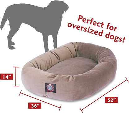 Majestic Pet Villa 40 Inch Shredded Memory Foam Dog Bed for Large Sized Dog 40x29x9 Inch–Orthopedic Pet Bed with Removable Washable Cover-Washable Large Puppy Mat with Head Support-Pearl