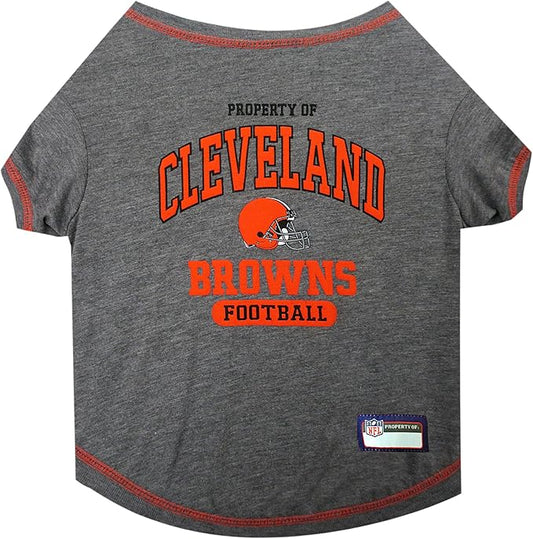 NFL Cleveland Browns Dog T-Shirt for Pets, Size Large. Officially Licensed Pet Shirt with Team Logo, Soft Stretchable Comfort Fit Apparel for Dogs & Cats