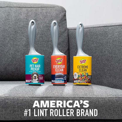 Scotch-Brite 50% Stickier Large Surface Lint Roller,Works Great On Pet Hair,60 Sheets,(Pack of 4)