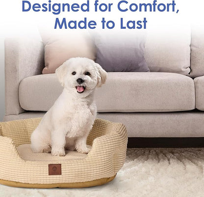 American Kennel Club 26" Clamshell Cuddler Dog Bed - Plush Popcorn Texture, Washable, Non-Slip, for Medium & Large Dogs