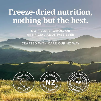 K9 Natural Chicken Freeze Dried Dog Food, High-Meat Natural Complete Meal or Meal Toppers for Dogs, Cage-Free Chicken from New Zealand, Grain-Free, GMO-Free, Complete & Balanced Nutrition, 1.1lb