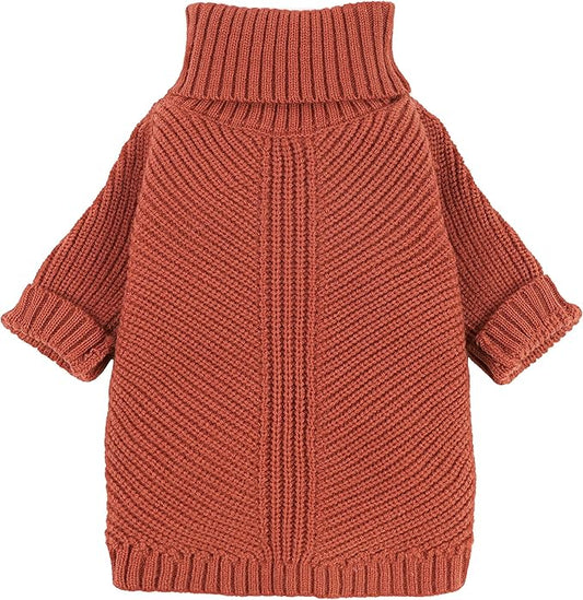 Fitwarm Thermal Knitted Dog Sweater Doggy Winter Coat Pet Clothes Doggie Turtleneck Jacket Puppy Outfits Cat Sweatsuit Red XS
