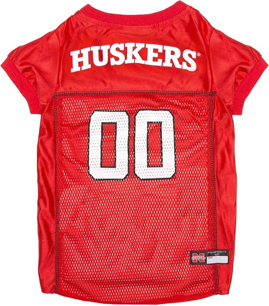 Pets First NCAA College Nebraska Cornhuskers Mesh Jersey for DOGS & CATS, Small.Licensed Dog Jersey with your Favorite Football/Basketball College Team