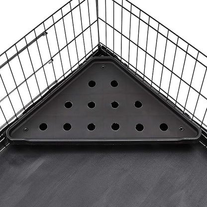 Amazon Basics Leakproof Canvas Bottom Guinea Pig Cage, Easy to Clean Small Animal Habitat with Divider Set, Indoor/Outdoor, Portable, No Tools Needed, 47.6"L x 24.2"W x 14"H, Black