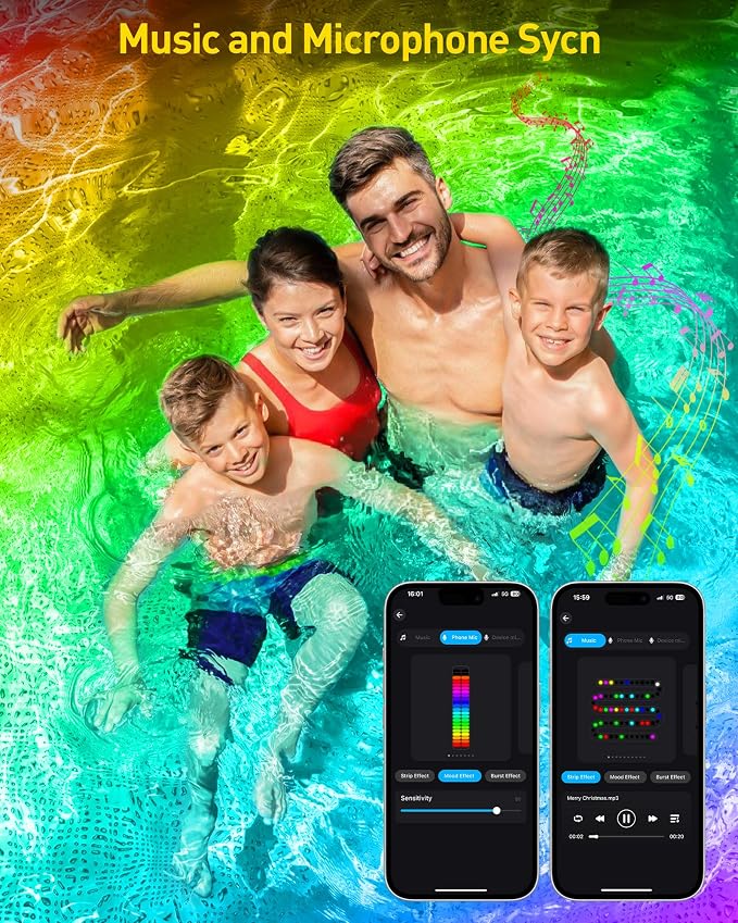 T-SUN Colored Underwater Pond Lights with APP & Remote Control 4 Pack | IP68 Waterproof Submersible Fountain Lights, Dimmable Timer Pond Lights Led Underwater for Outdoor Pond Fish Aquarium Garden