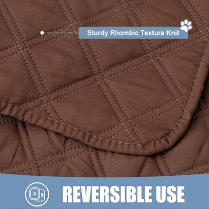 Smiry Waterproof Dog Bed Cover Pet Blanket, Soft Washable Dog Blanket for Furniture Bed Couch Sofa Reversible, Checkered (30"x53", Brown/Brown)
