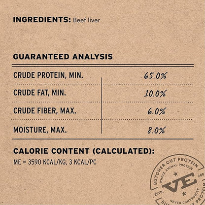 Vital Essentials Freeze Dried Dog Treats | Beef Liver, Single Ingredient | Premium Quality | Grain Free Training Treats for Dogs, 2.1 oz Bag