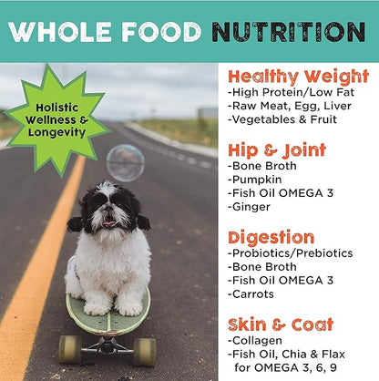 Nature's Diet Simply Raw Freeze-Dried Whole Food Meal - Makes 18 Lbs Fresh Food with Muscle, Organ, Bone Broth, Whole Egg, Superfoods, Fish Oil Omega 3, 6, 9, Probiotics & Prebiotics (Beef)