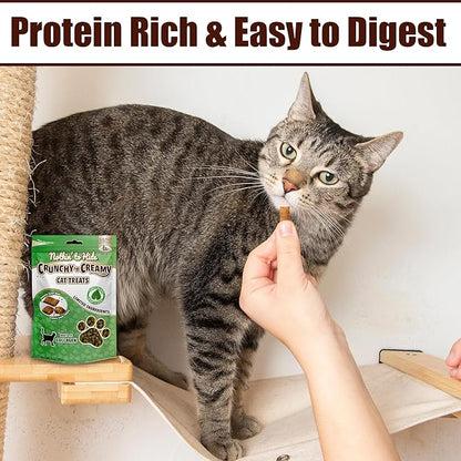 Fieldcrest Farms Nothin’ to Hide Collagen Cat Treats – Crunchy & Creamy Cat Snacks, High-Protein Healthy Treats for Skin, Coat & Joint Support, Catnip Flavor, 3 oz.