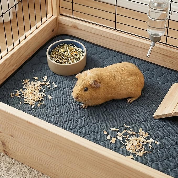 Guinea Pig Cage Liners - Washable Guinea Pig Pee Pads, Waterproof Reusable & Anti Slip Guinea Pig Bedding Fast and Super Absorbent Pee Pad for Small Animals Rabbit Hamster Rat