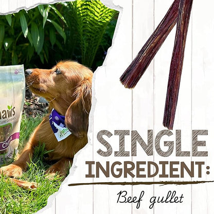 Nature Gnaws Beef Gullet Sticks for Dogs 5-6" (15 Count) - Natural Beef Jerky Stick Dog Chew Treats - Rawhide Free