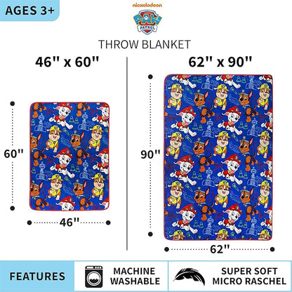 Franco Kids Bedding Super Soft Plush Throw Blanket, 46 in x 60 in, Paw Patrol