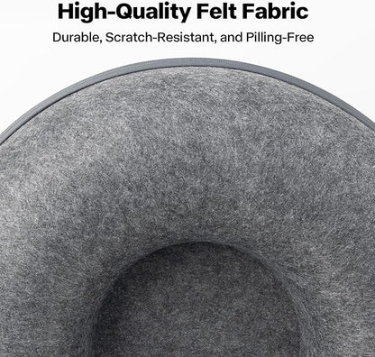 Pawise Peekaboo Cat Cave Donut Tunnel Bed, Cat Tunnel Bed,Convertible Felt Cats Cave for Indoor Catty, Comes with Random Catty Teaser Wand & Cat Collar(Large)