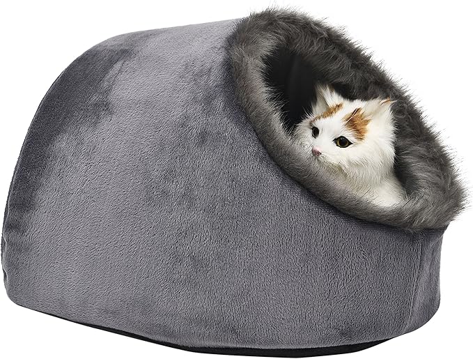 Cat Small Dog Cosy Bed Pets Igloo Bed Hideout Cave, Cushion Washable