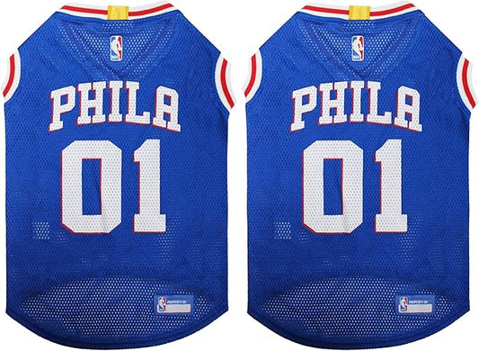 Pets First NBA Philadelphia 76ERS Dog Jersey, X-Large - Tank Top Basketball Pet Jersey (Pack of 2)