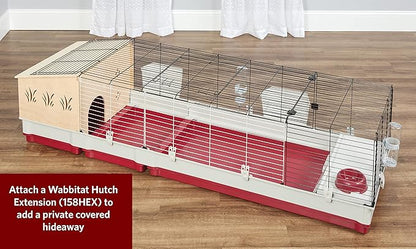 Midwest Homes for Pets Deluxe Rabbit & Guinea Pig Cage, XX-Large, White & Red