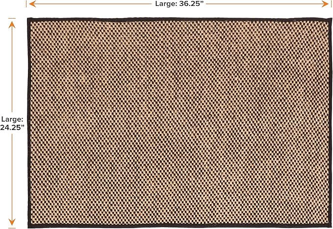 Neater Pets Jute Cat Litter Trapping Mat - Catches Spilled Litter Mess from Kitty Litter Box to Protect Floors, Soft on Cats Paws, Anti-Skid Backing, Easy to Clean, Checkered, 24" x 36"