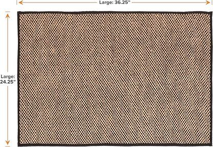 Neater Pets Jute Cat Litter Trapping Mat - Catches Spilled Litter Mess from Kitty Litter Box to Protect Floors, Soft on Cats Paws, Anti-Skid Backing, Easy to Clean, Checkered, 24" x 36"