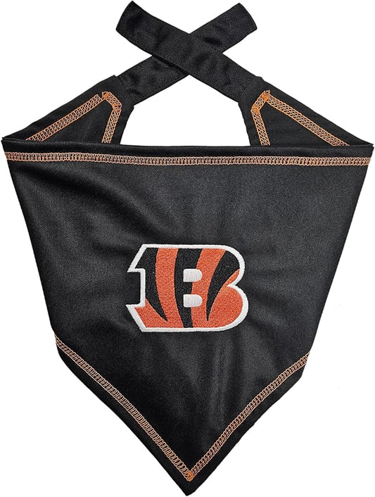 Pets First NFL Cincinnati Bengals TIE Bandana, Large/X-Large. Dog Bandana Scarf Bib for Pet Cat Dog. The Ultimate Game-Day, Party Bandana