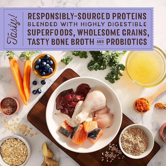 Stella & Chewy's SuperBlends Raw Coated Wholesome Grains Puppy Cage-Free Chicken & Wild-Caught Salmon Recipe with Superfoods, 3.5 lb. Bag