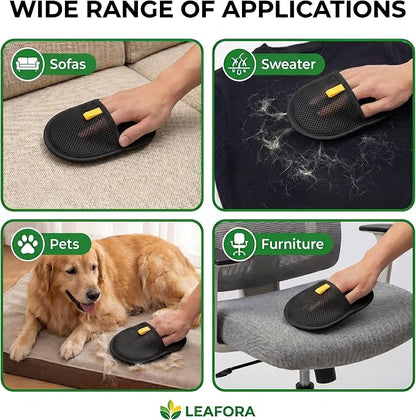 Pet Hair Remover Glove for Cats & Dogs Electrostatic Pet Hair Removal Mitt, Reusable & Washable Lint Brush for Furniture, Couch, Carpet, Clothing, Car Seats (Black)