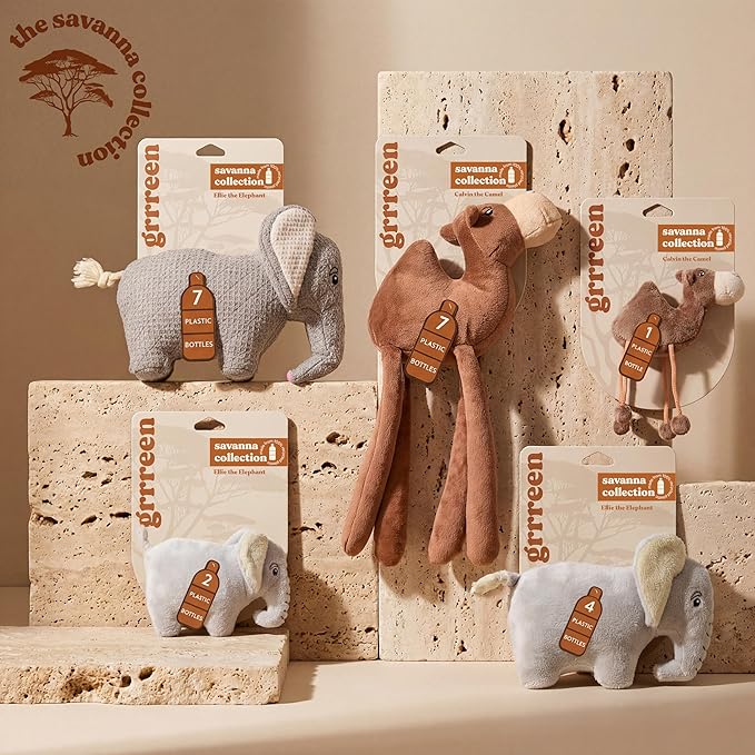 Dog Toys | Plush Toy Elephant Stuffed Animal for Dogs | Small Eco Friendly Toy - Easy to Clean and Made from Non Toxic Materials