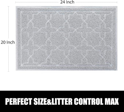Yimobra Cat Litter Mat, 24"x20" Litter Mat with Litter Lock Mesh, Soft Cat Litter Mat Litter Trapping Mat, Easy to Clean, Non-Slip, Water Resistant, Litter Free Floors, Grey